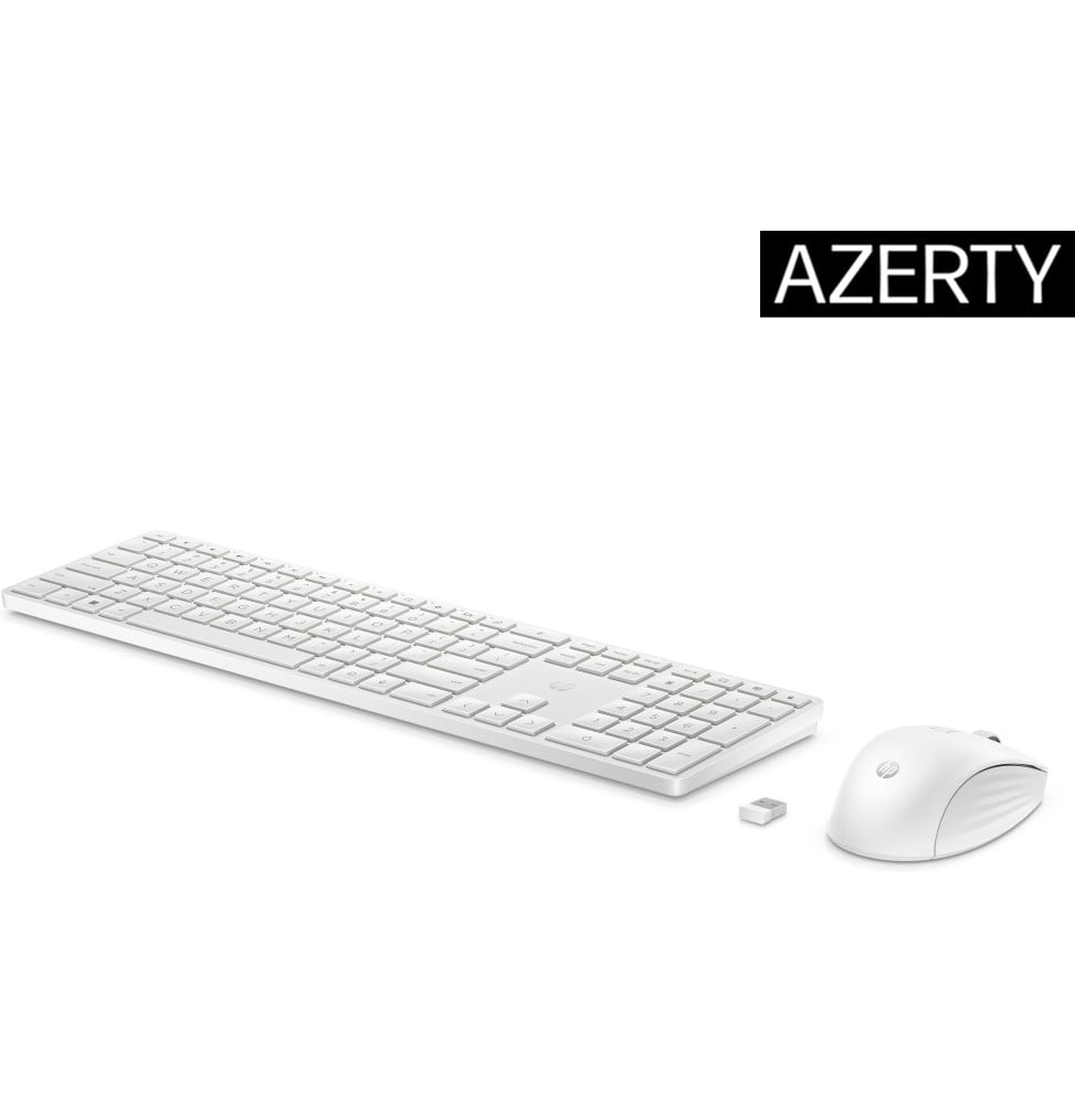 Ensemble clavier et souris sans fil HP 650 blanc (4R016AA) – vue 2