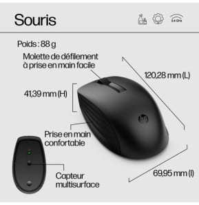 Ensemble clavier et souris sans fil HP 650 blanc (4R016AA) — image 7
