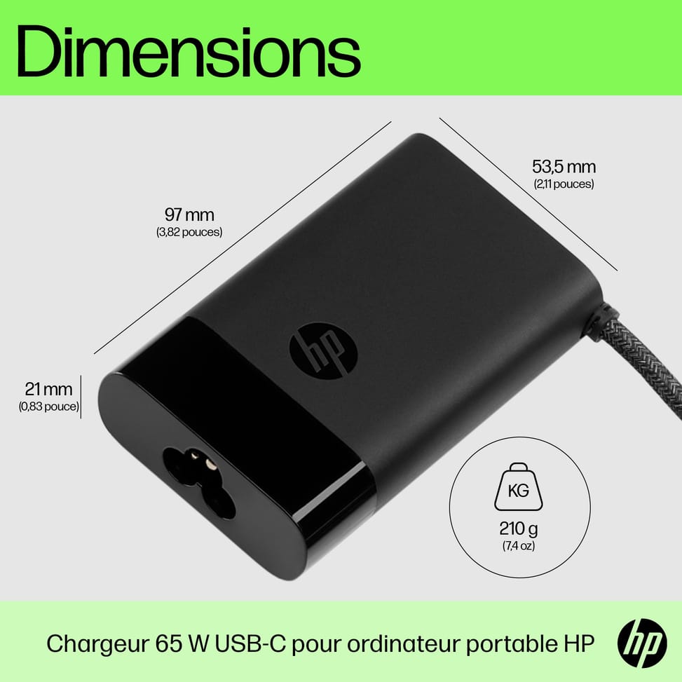 HP Chargeur pour ordinateur portable USB-C 65 W Chargeur pour ordinateur portable HP USB-C 65 W  (671R2AA) — image 4