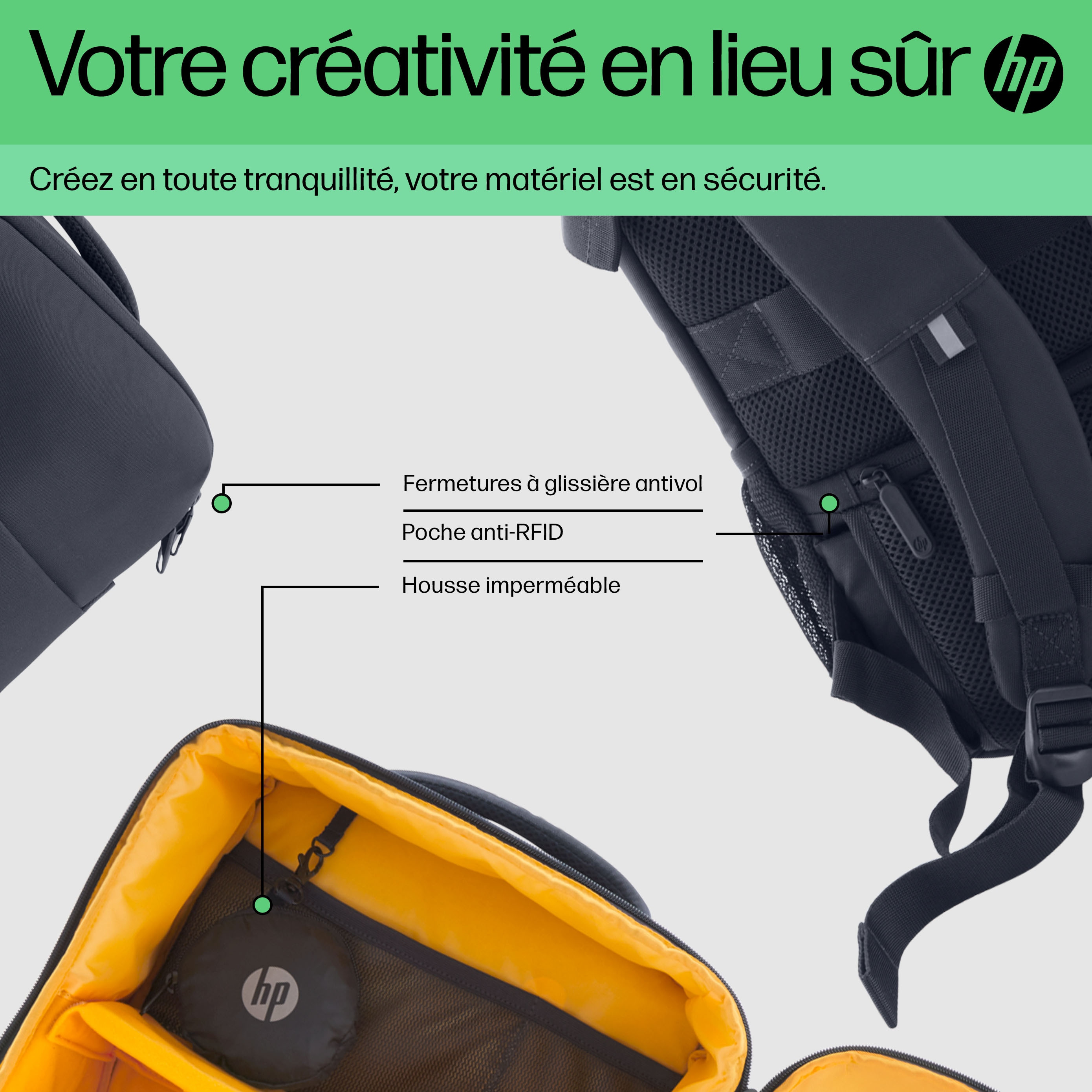 HP Sac à dos pour ordinateur portable 16,1 pouces Creator (6M5S3AA ...