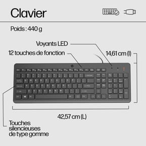 Souris et clavier filaires HP 150 (240J7AA) — image 2