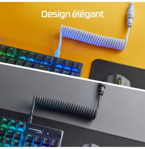 HyperX câble de clavier/souris Gris 1,37 m USB Type-A, USB Type-C (6J678AA)