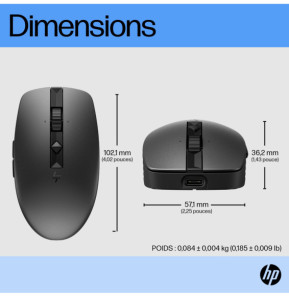 HP Souris silencieuse rechargeable 710 Souris silencieuse rechargeable HP 710  (6E6F2AA)