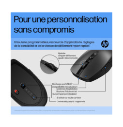 HP Souris silencieuse rechargeable 710 Souris silencieuse rechargeable HP 710  (6E6F2AA)