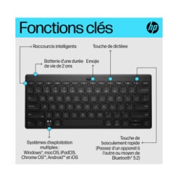 HP Clavier Bluetooth multi-périphériques compact 350 Clavier Bluetooth multi-périphériques compact HP 350  (692S8AA)