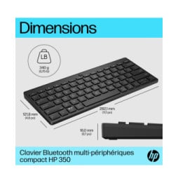 HP Clavier Bluetooth multi-périphériques compact 350 Clavier Bluetooth multi-périphériques compact HP 350  (692S8AA)