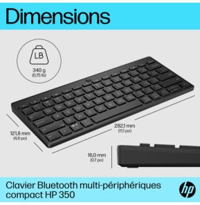 HP Clavier Bluetooth multi-périphériques compact 350 Clavier Bluetooth multi-périphériques compact HP 350  (692S8AA)