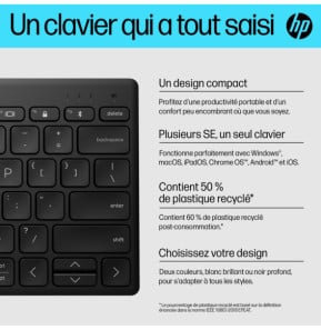 HP Clavier Bluetooth multi-périphériques compact 350 Clavier Bluetooth multi-périphériques compact HP 350  (692S8AA)
