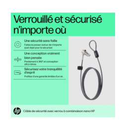HP Câble de verrouillage avec combinaison Nano Câble de verrouillage avec combinaison HP Nano  (63B28AA)