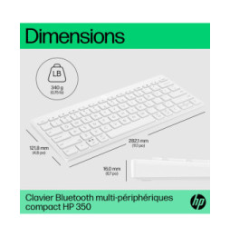 Clavier Bluetooth multi-périphériques compact HP 350  (692T0AA)