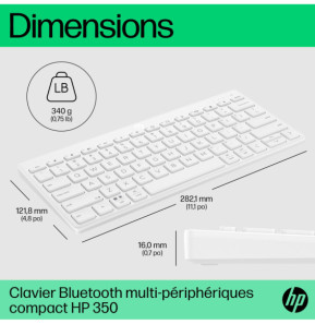 Clavier Bluetooth multi-périphériques compact HP 350  (692T0AA)