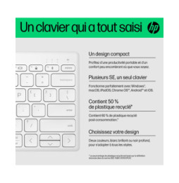 Clavier Bluetooth multi-périphériques compact HP 350  (692T0AA)