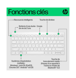 Clavier Bluetooth multi-périphériques compact HP 350  (692T0AA)