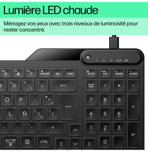 HP Clavier filaire rétroéclairé 400 Clavier filaire rétroéclairé HP 400  (7N7C0AA)