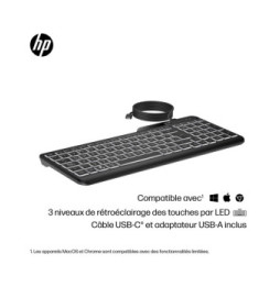 HP Clavier filaire rétroéclairé 400 Clavier filaire rétroéclairé HP 400  (7N7C0AA)