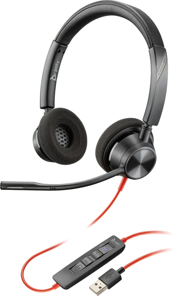 POLY Blackwire 3325-M Microsoft Teams Certified USB-A + 3.5mm Stereo Headset (76J21AA)
