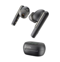 POLY Écouteurs noir charbon Voyager Free 60+ UC + adaptateur USB-C BT700 + étui de charge avec écran tactile (7Y8H2AA)