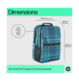 HP Sac à dos Campus XL (tartan) Sac à dos HP Campus XL (tartan)  (7J594AA)