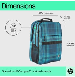 HP Sac à dos Campus XL (tartan) Sac à dos HP Campus XL (tartan)  (7J594AA)