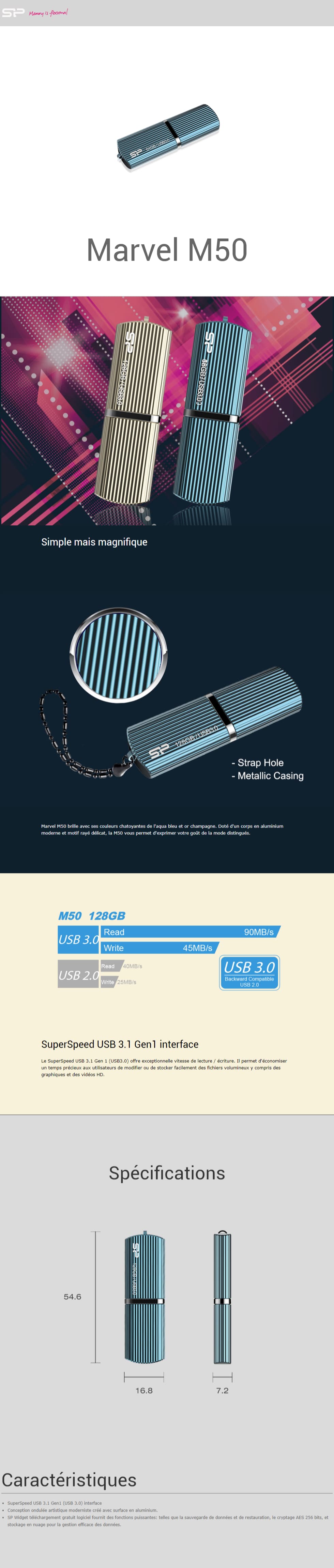Clé USB Silicon Power Marvel M50 3.1/3.0