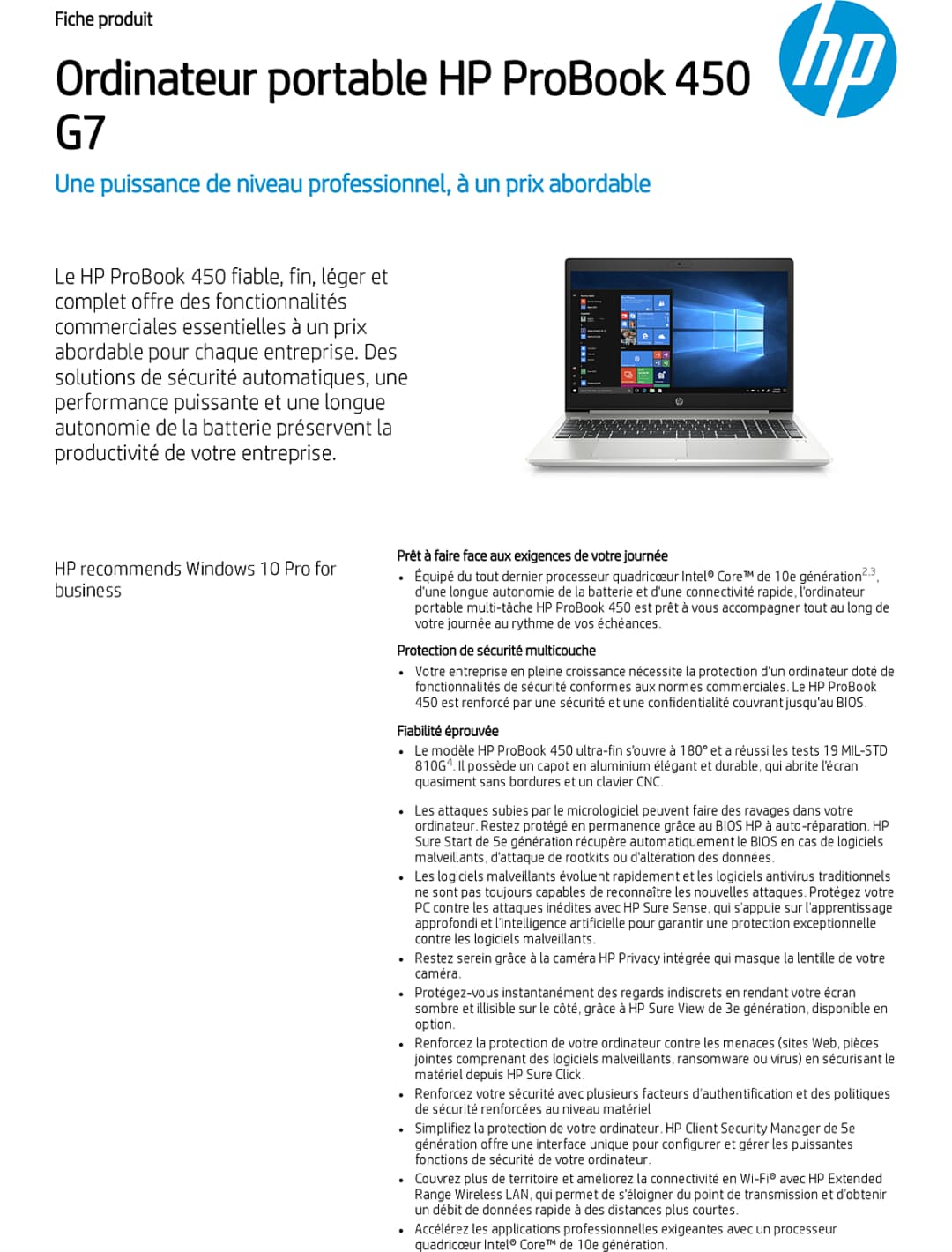 Ordinateur Portable HP ProBook 450 G7 (8MH11EA)