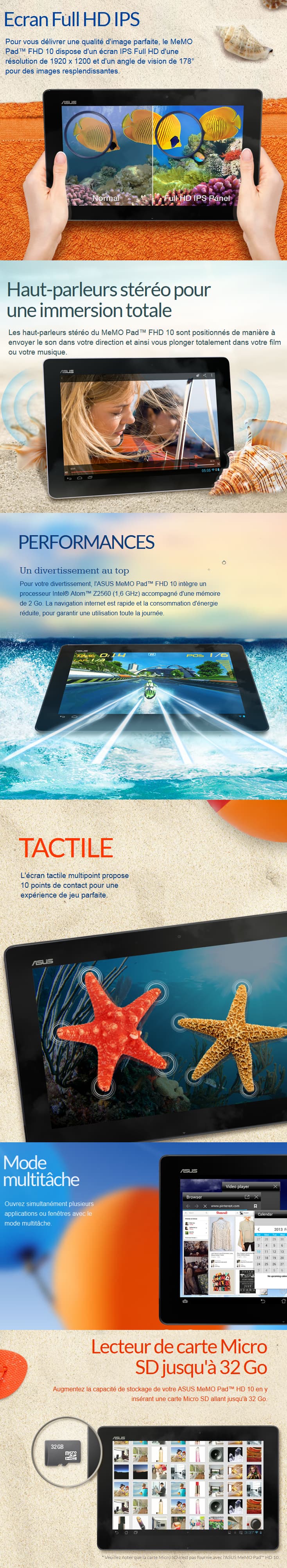 Tablette Asus MeMo Pad FHD ME302KL - 3G - 10.1" Full HD 16GB