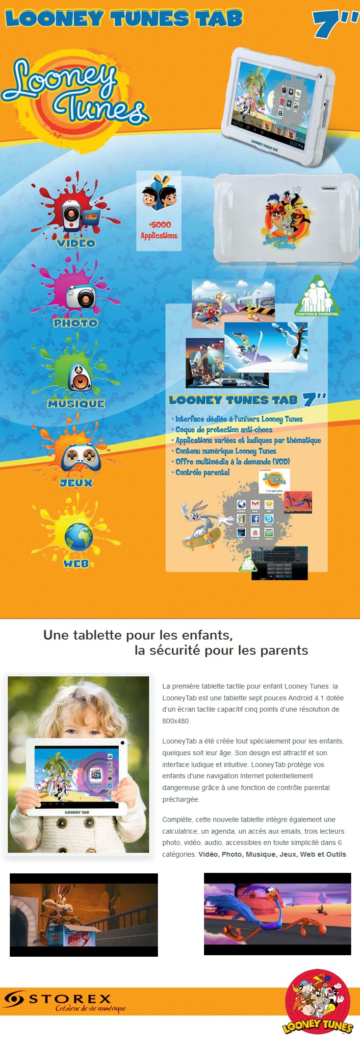 STOREX Looney Tunes Tab 7'' - 8 GB