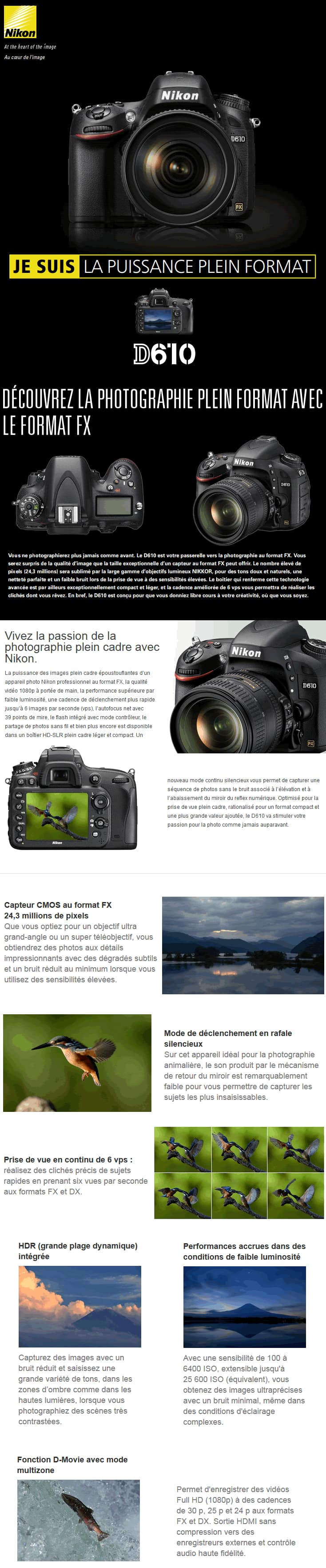Nikon Appareil Photo Reflex D610 Boîtier Nu