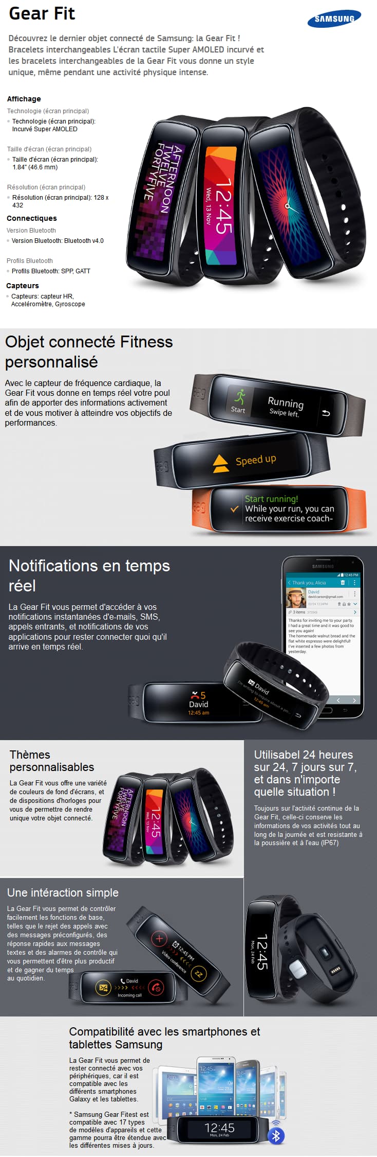 SAMSUNG Galaxy Gear Fit - Noir