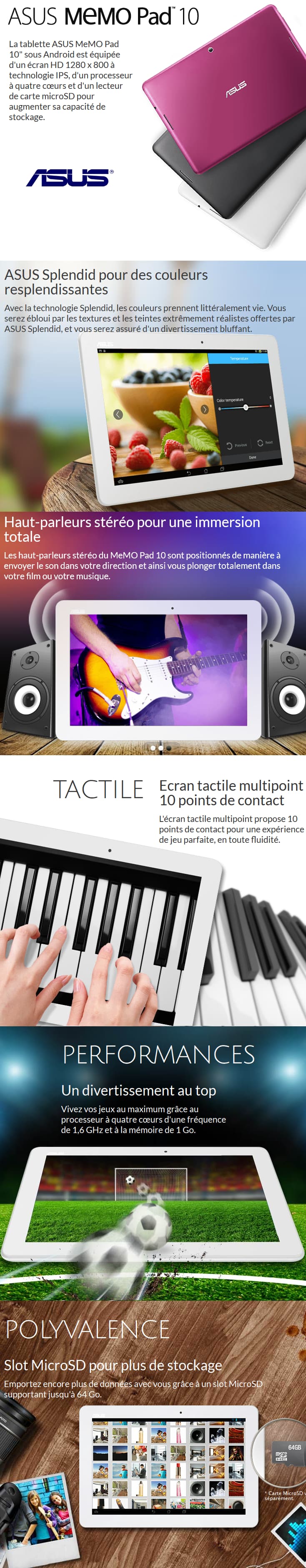 Tablette ASUS MeMO Pad 10 - 10.1" Wi-Fi