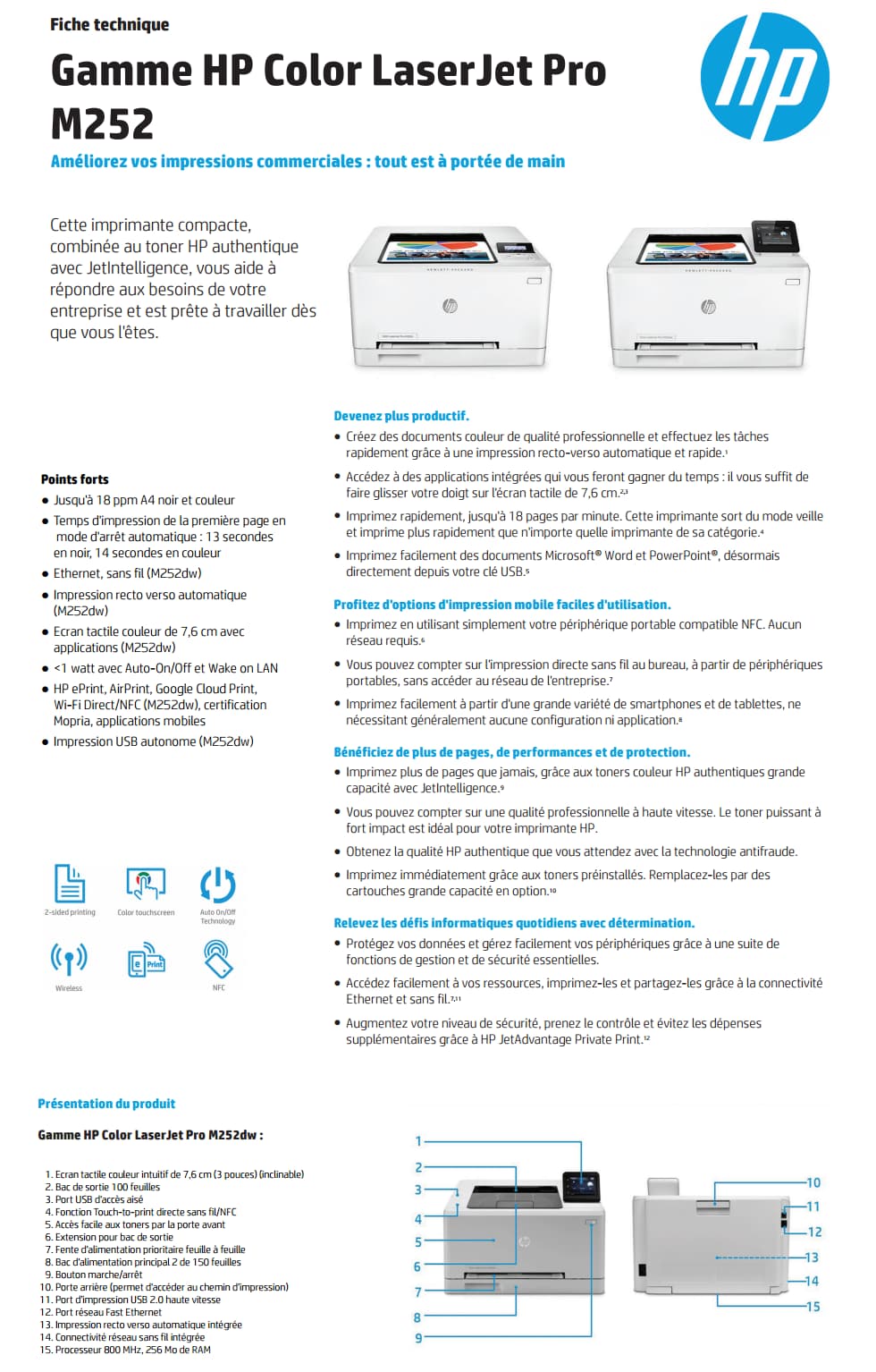 Imprimante HP Color LaserJet Pro 200 M252n (B4A21A)