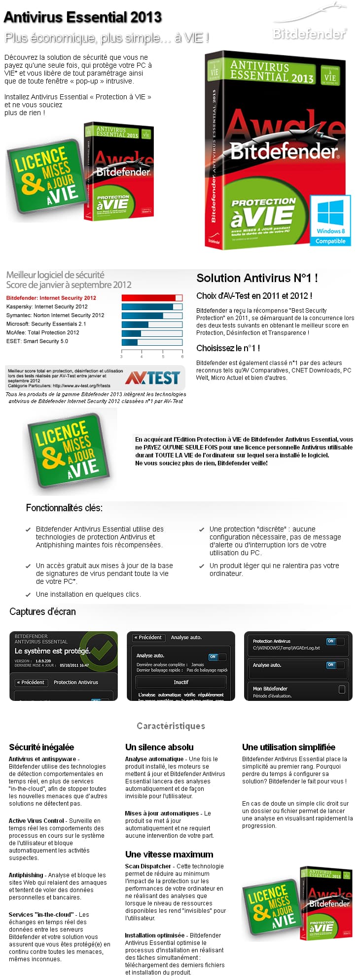Bitdefender Antivirus Essential 2013 - 1 poste à vie
