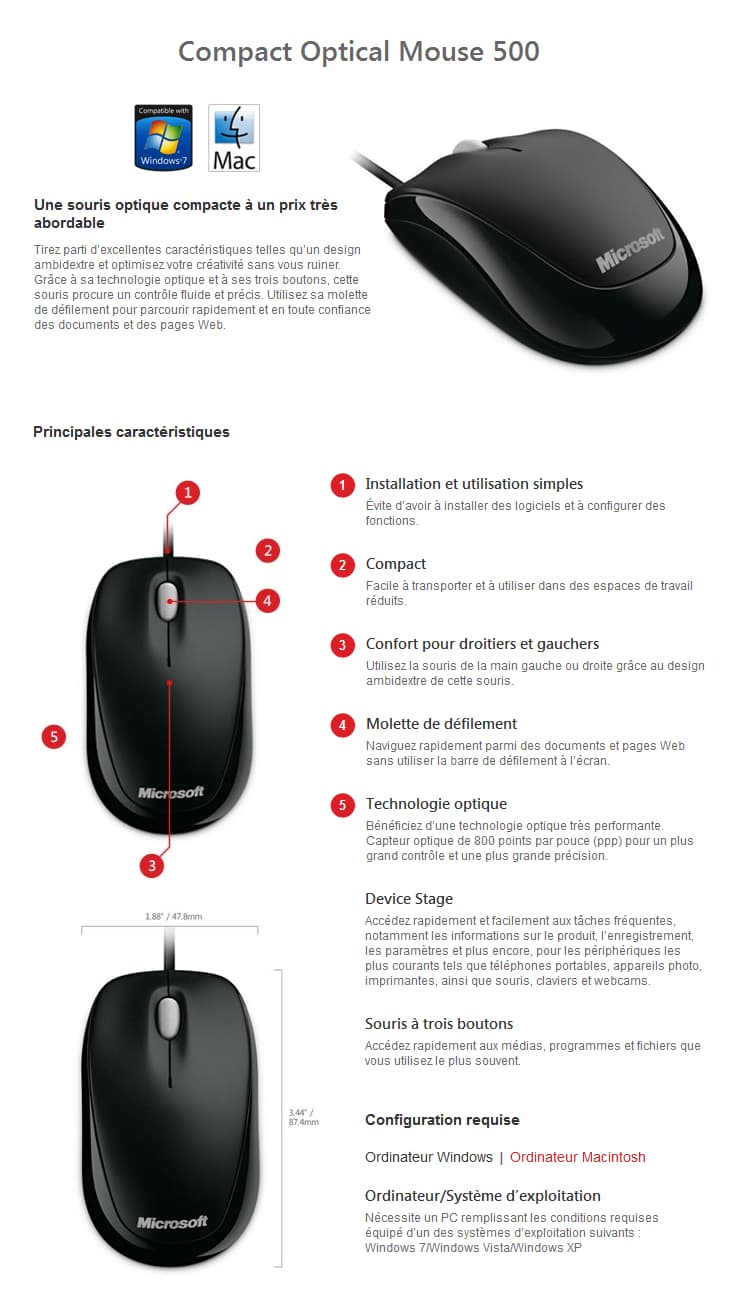 Compact Optical Mouse 500