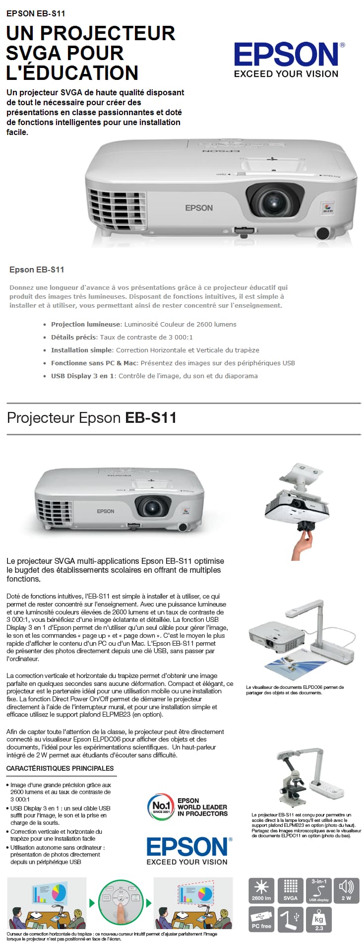 Projecteur SVGA Epson EB-S11