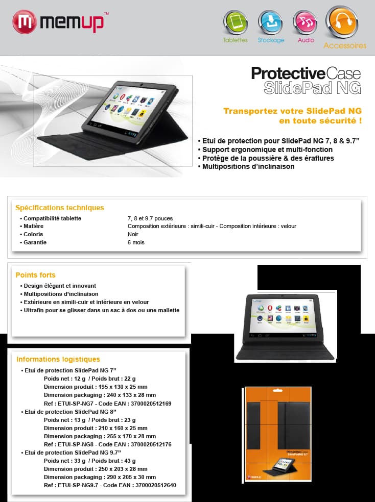 Etui de protection Protective case Slidepad NG