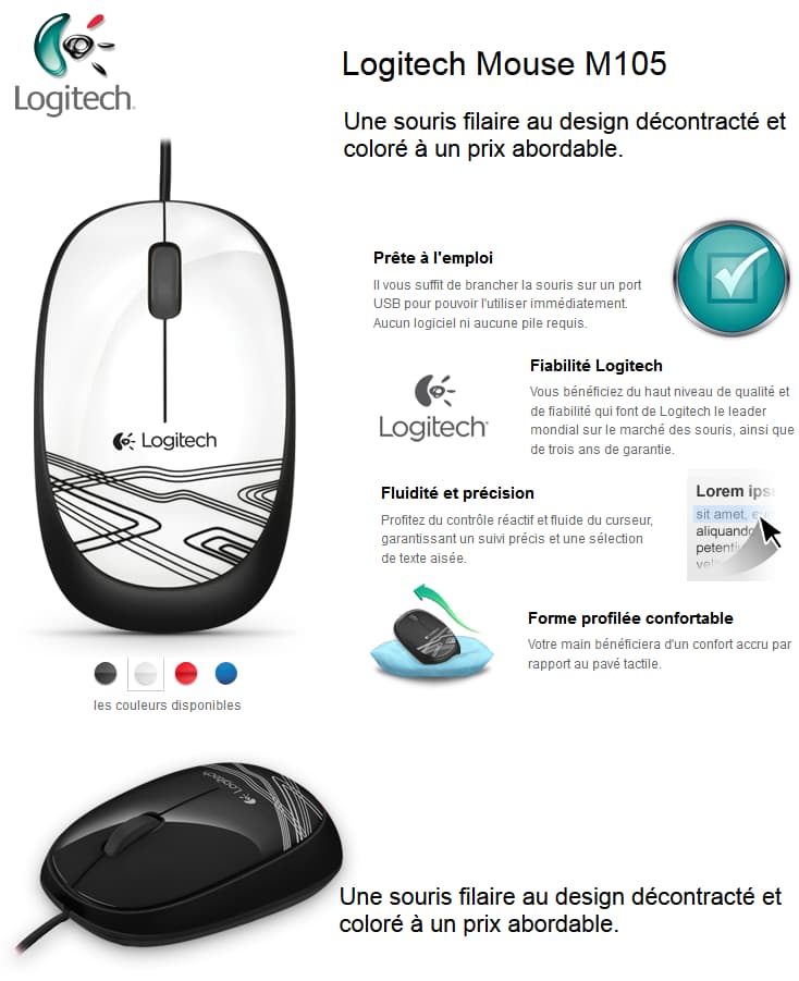 Souris Logitech Mouse M105