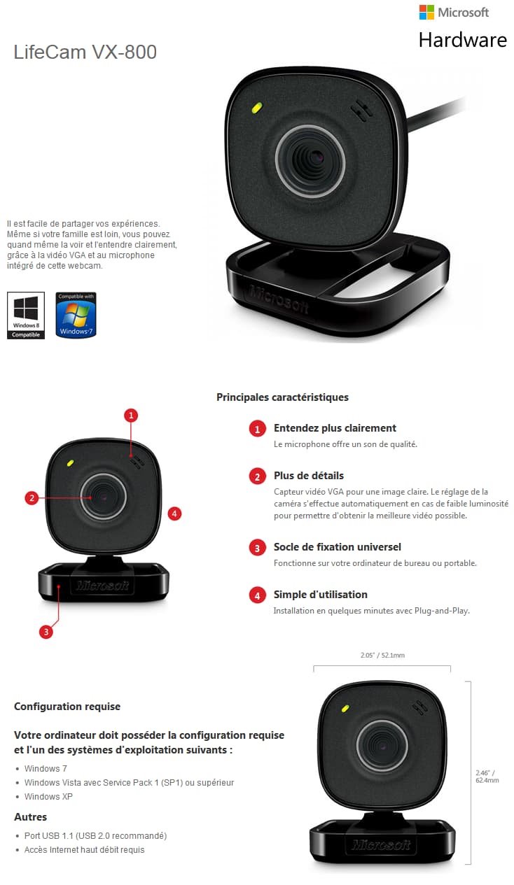 Microsoft LifeCam VX-800 (JSD-00016)
