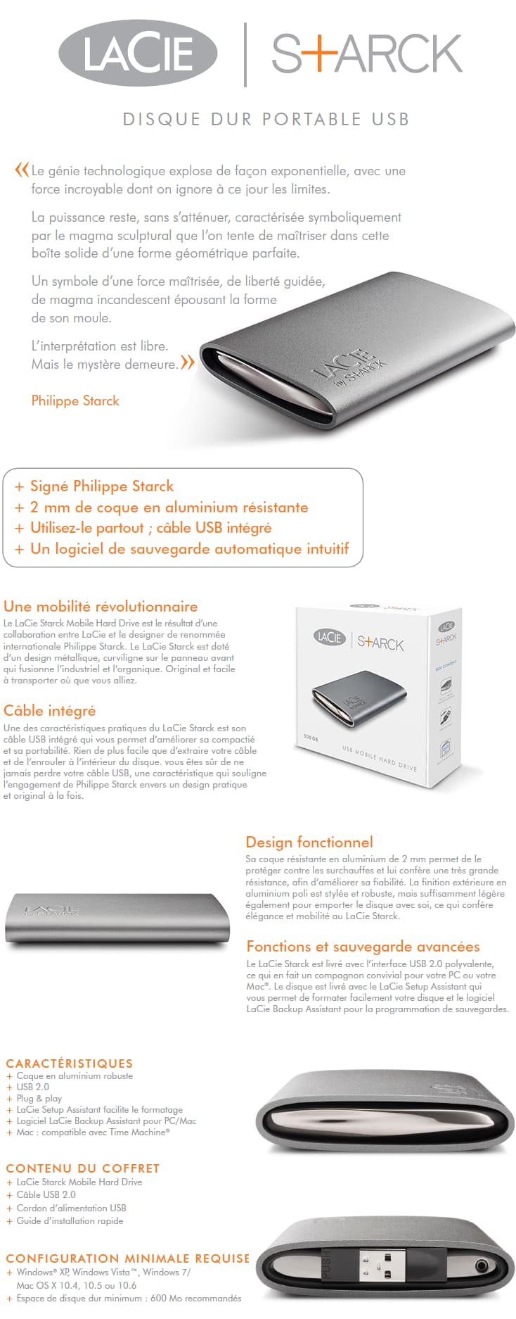 LaCie Starck Mobile Hard Drive - 320 GB