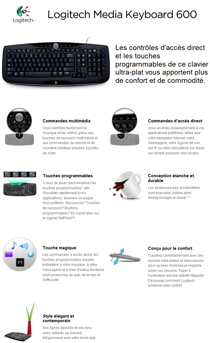 Logitech Media Keyboard 600 - AZERTY