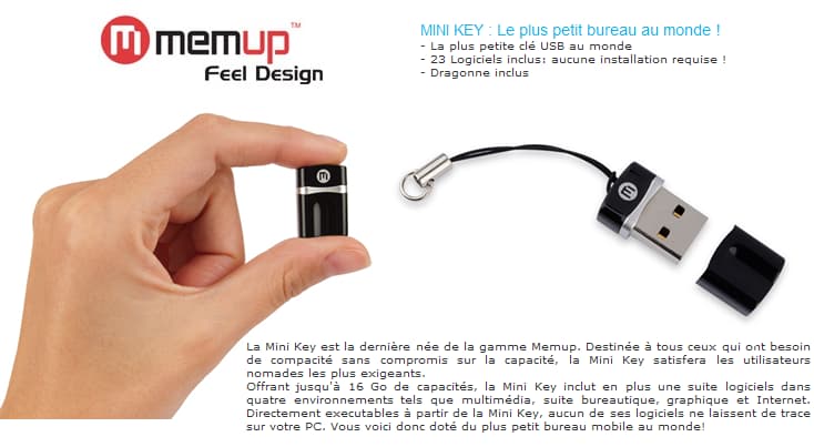 Clé USB Memup Mini Key - 4/ 8 GB