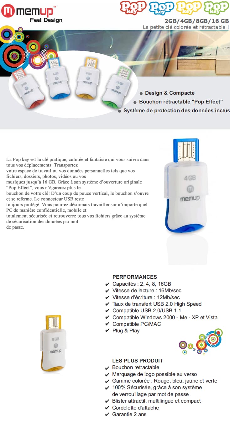 Clé USB Memup Pop key