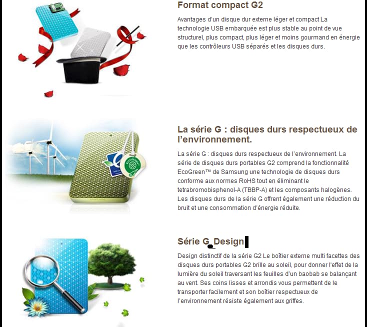 Disque dur externe Samsung G2 portable
