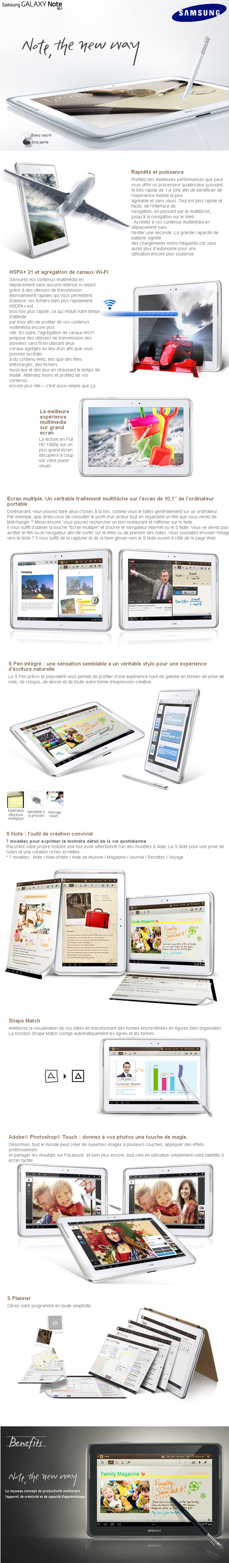 Tablette Samsung Galaxy Note 10.1" - 3G Wi-Fi - 16 GB