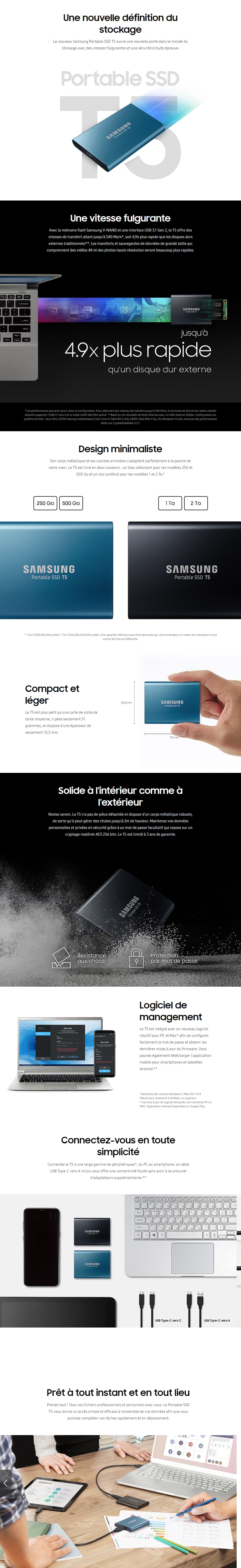 Disque Dur Externe Samsung T5 SSD Portable