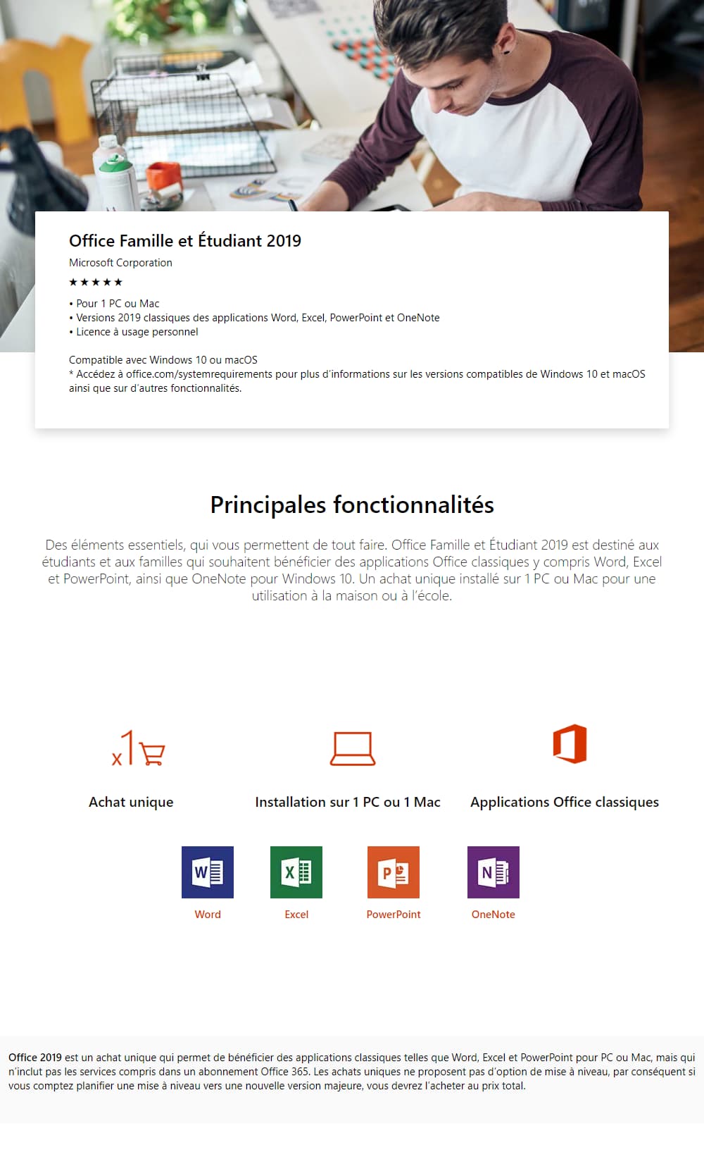 Microsoft Office Famille et Étudiant 2019 - Français (79G-05034)
