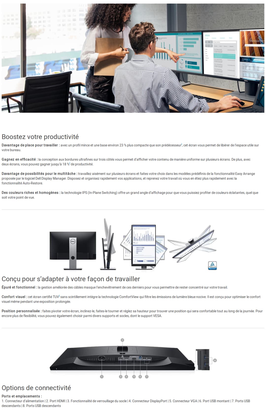 Écran 27" Full HD Dell P2719H (P2719H-3Y)