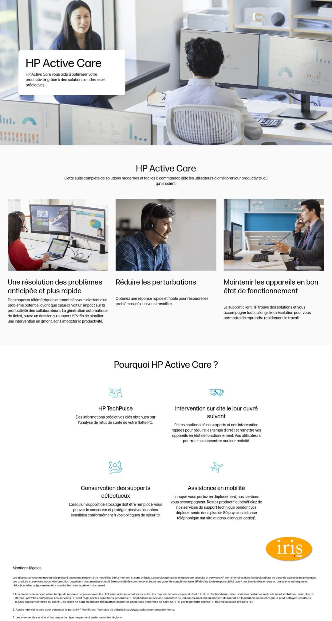 Support matériel HP 3 ans Active Care pour ordinateur de bureau - Intervention sur site jour ouvré suivant
