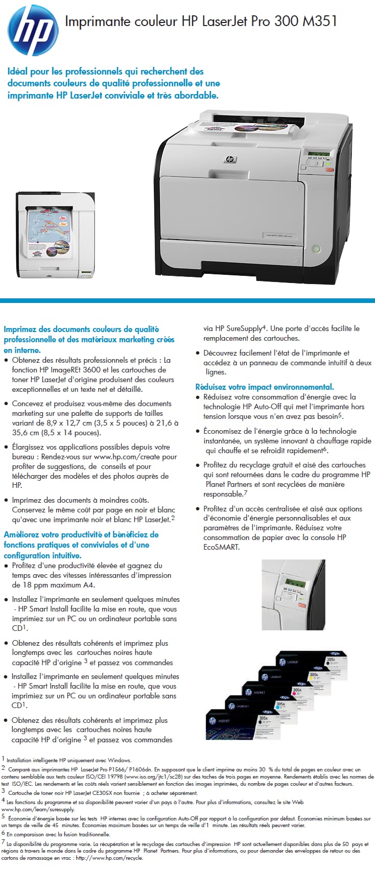 Imprimante couleur HP LaserJet Pro 300 M351a (CE955A)