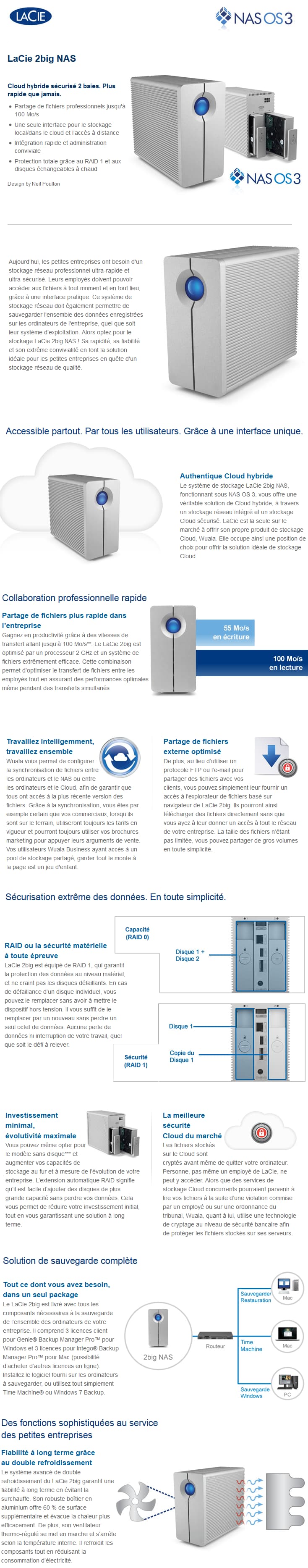 Disque dur réseau LaCie NAS professionnel 2big - 4 TB