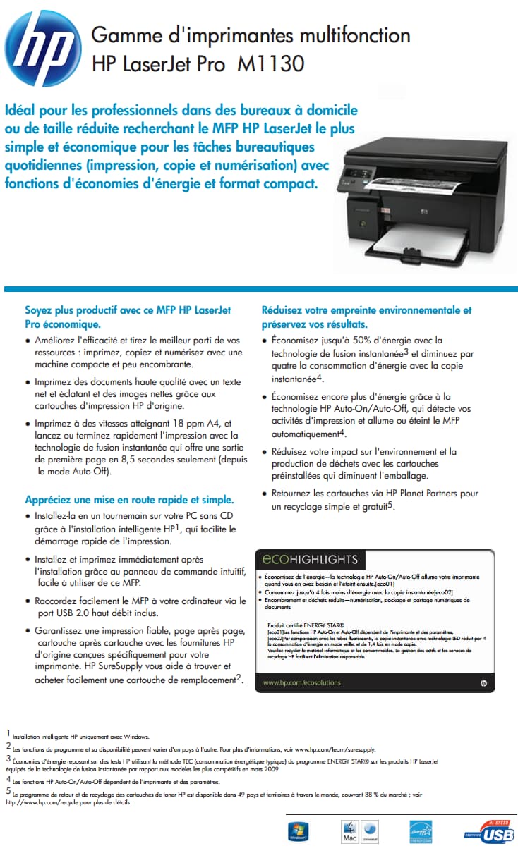 Imprimante multifonction HP LaserJet Pro M1132 (CE847A)